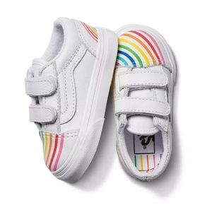 Vans x Flour Shop Rainbow Velcro Sneakers Kids Size 7 Limited Edition